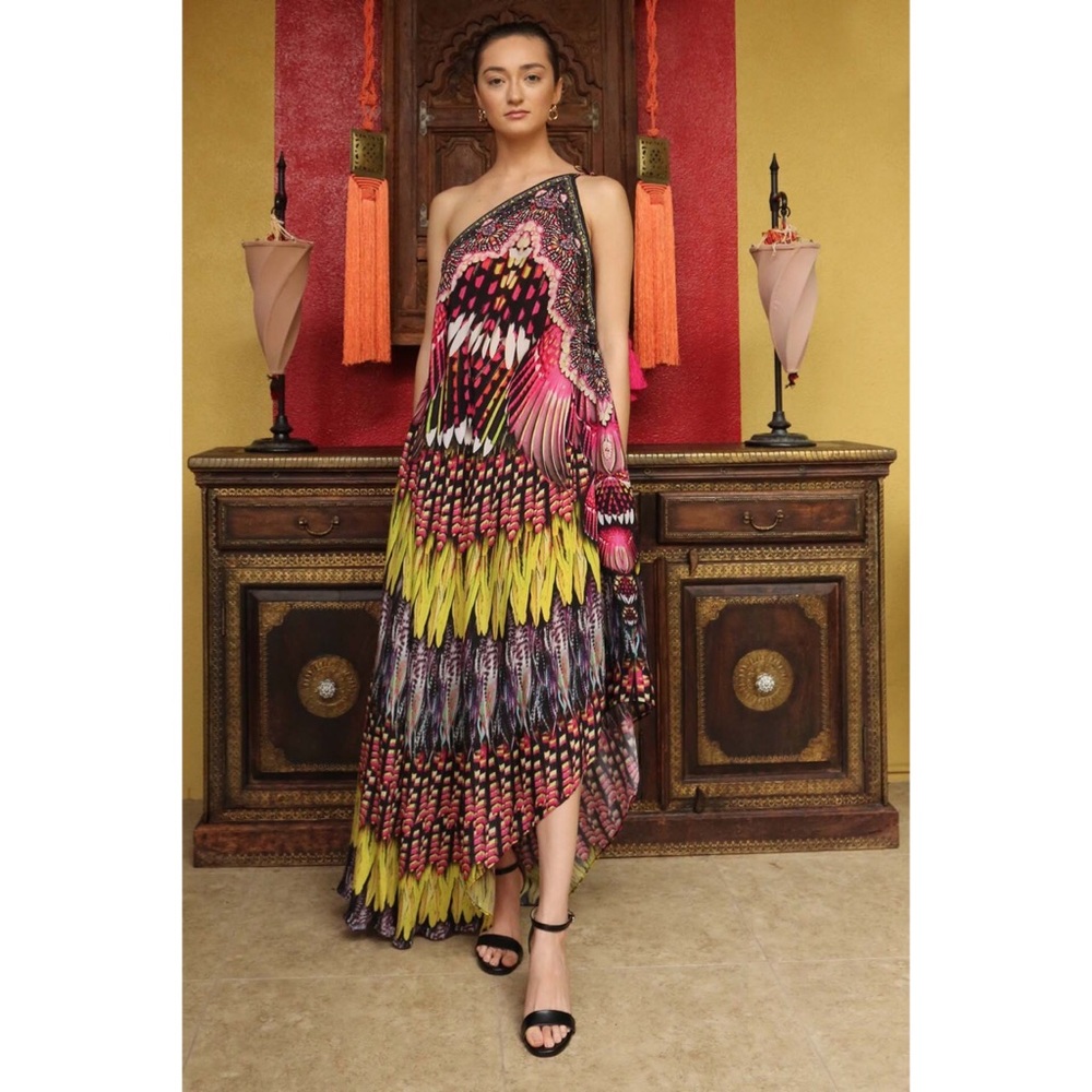 NWT ღ Parides aso RHOBH ღ 3 Way Silk Maxi Dress ღ - Picture 4 of 8